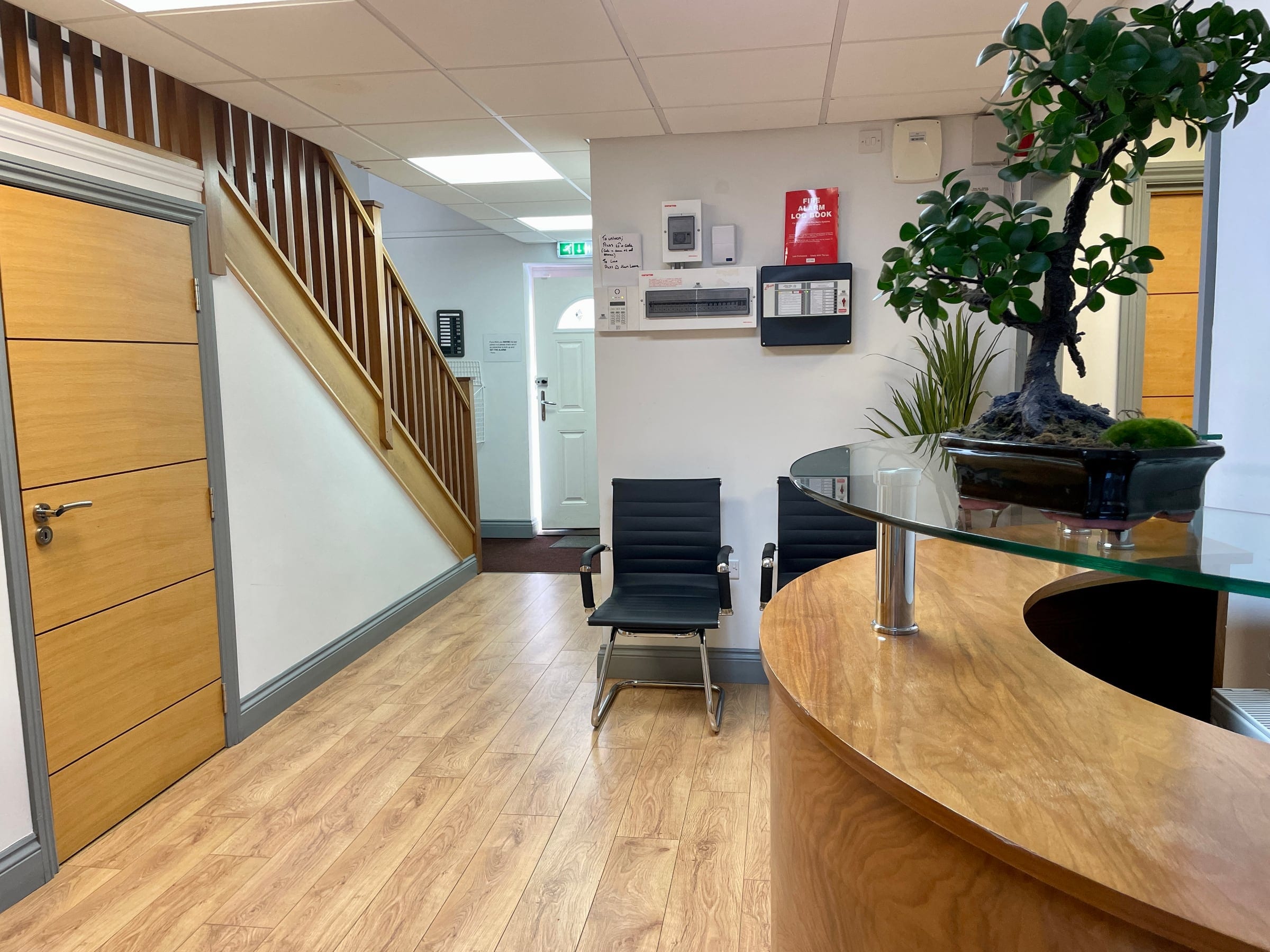The reception desk at ShiftWorks Lake House, Hoylake